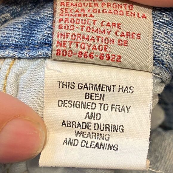 Tommy Jeans Frayed Distressed Denim Jean Skirt Size 9 - Picture 6 of 7